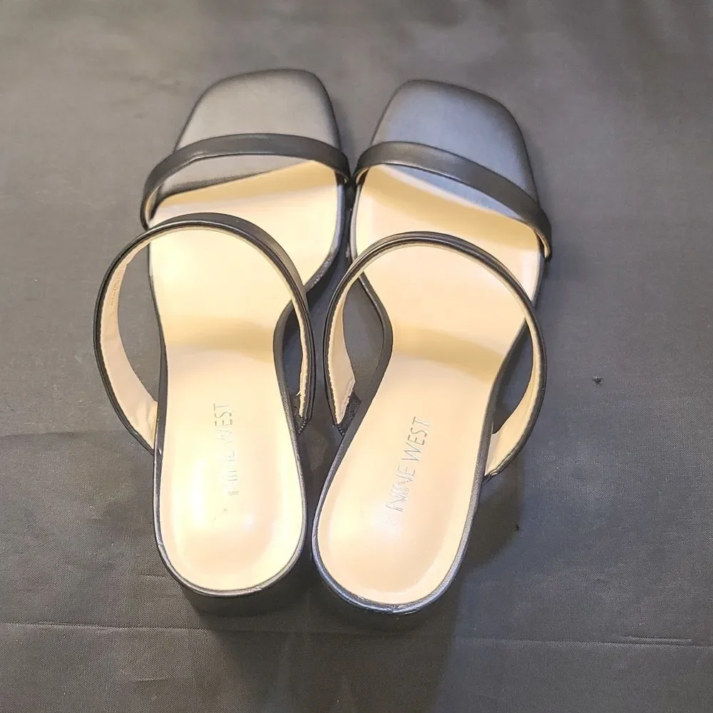 BRAND NEW NINE WEST BLOCK HEEL SQUARE TOE WOMENS SANDALS - Picture 5 of 14